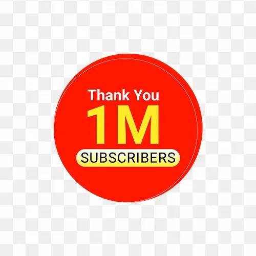 1 Million Subscribers thank you banner free transparent png